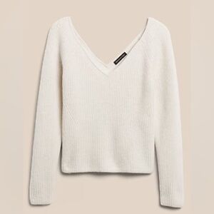 Wide V-Neck Sweater Top